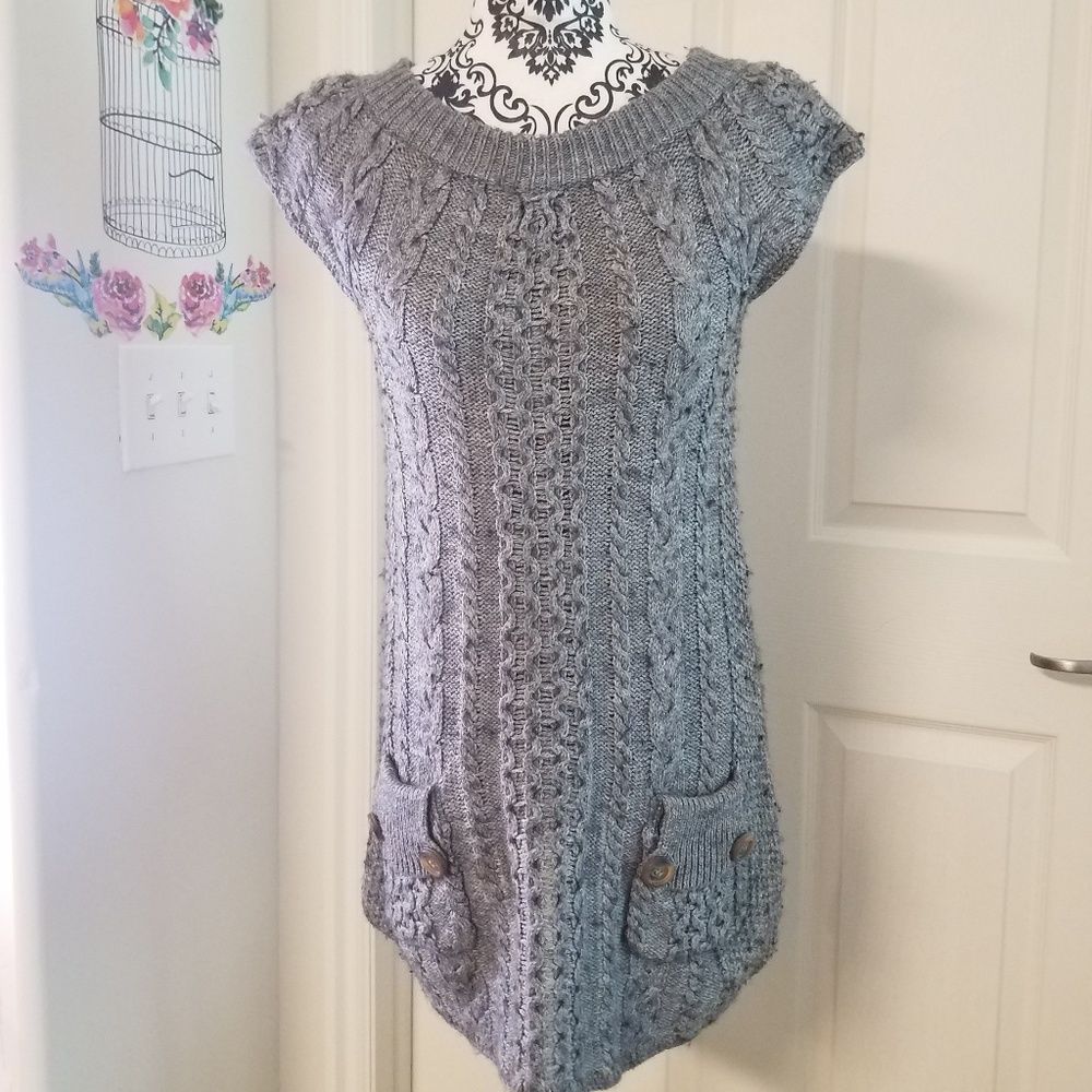 Free People Knit Cap Sleeve Tunic Blouse Dress XS